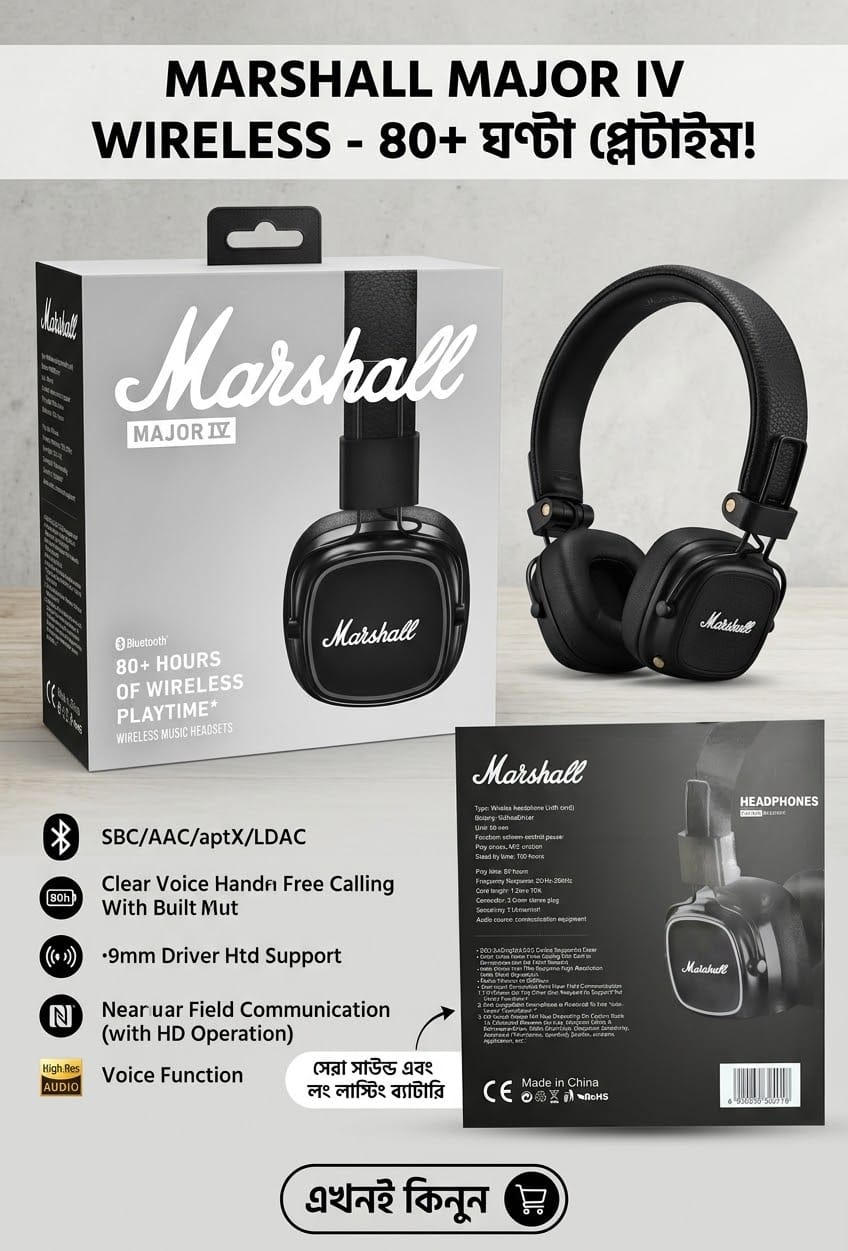 MARSHALL MAJOR IV WIRELESS HEADPHONE